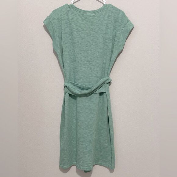 J Crew Factory NWT Knit Tie Waist Mini Dress Size Medium in Frosty Mineral - Picture 11 of 11